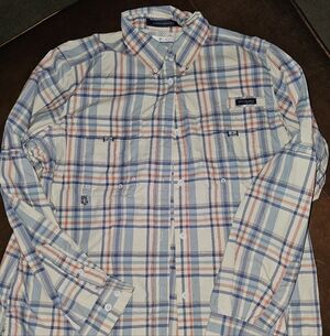 Columbia PFG Super Bahama Plaid shirt Women’s Size Large